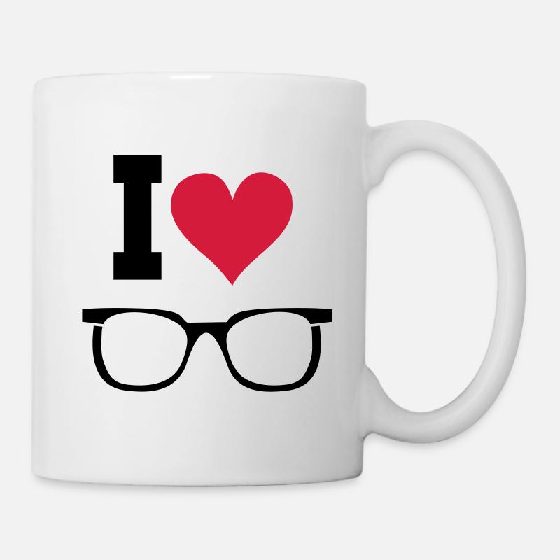 Brille Sonnenbrille Herz Statement Geschenk - Tasse - Weiß