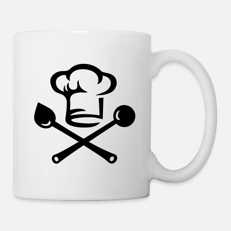 Koch Mütze Chef Chefkoch Geschenk Küche Besteck - Tasse - Weiß