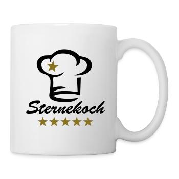 Koch, 5 Sterne, Sternekoch, Chefkoch, Geburtstag - Tasse - Weiß - Rechts