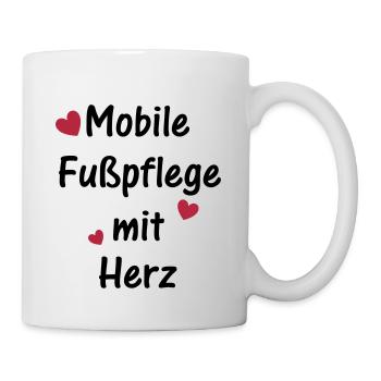 Mobile Fußpflege mit Herz - Tasse - Weiß - Rechts
