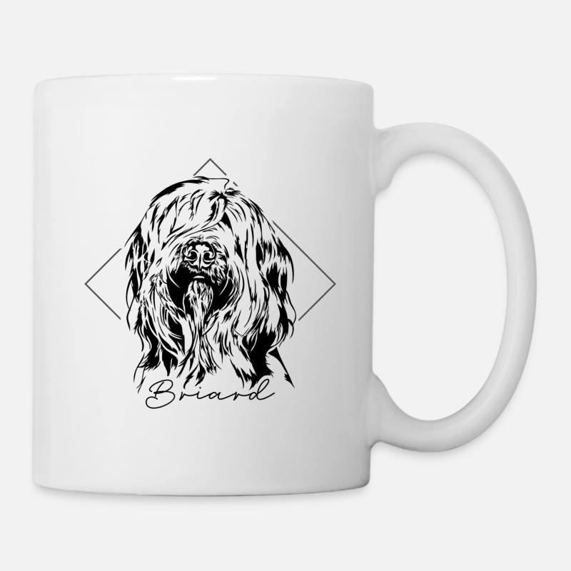 BRIARD Hund Hunde Hundeportrait Rassehund Wilsigns - Tasse - Weiß