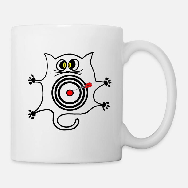 Katze Dart - Tasse - Weiß