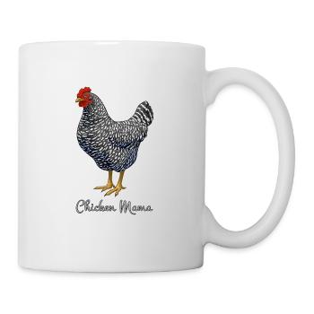 Poulet Mama Black Barred Plymouth Rock Hen Mom - Mug blanc - blanc - Droite