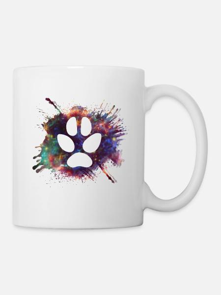 Hundepfote Weltraum Sterne Kassiopeia - Tasse - Weiß