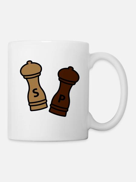 Salz und Pfeffer / Geschenkidee Hobbykoch / Gewürz - Tasse - Weiß