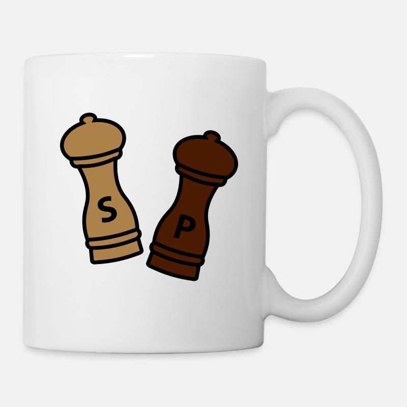 Salz und Pfeffer / Geschenkidee Hobbykoch / Gewürz - Tasse - Weiß