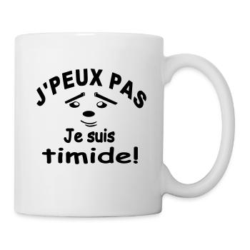 Humour j peux pas je suis timide - Mug blanc - blanc - Droite
