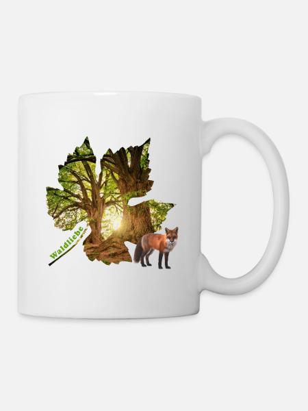 wald 48 mit fuchs - Tasse - Weiß