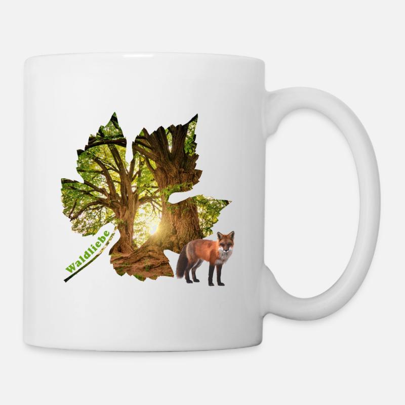 wald 48 mit fuchs - Tasse - Weiß