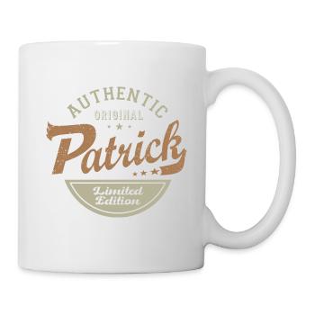 Patrick Name Geschenk Personalisiertes T-Shirt - Tasse - Weiß - Rechts