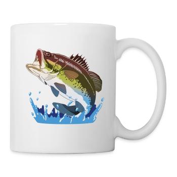 Big Bass, Angelgeschenk, Fisherman Cool Gift, Fisch - Tasse - Weiß - Rechts