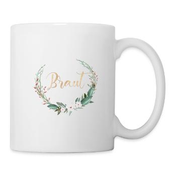 Équipe Bride cercle fleurs feuilles personnalisable - Mug blanc - blanc - Droite