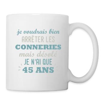 anniversaire 45 ans cadeau humour 45 ans homme - Mug blanc - blanc - Droite
