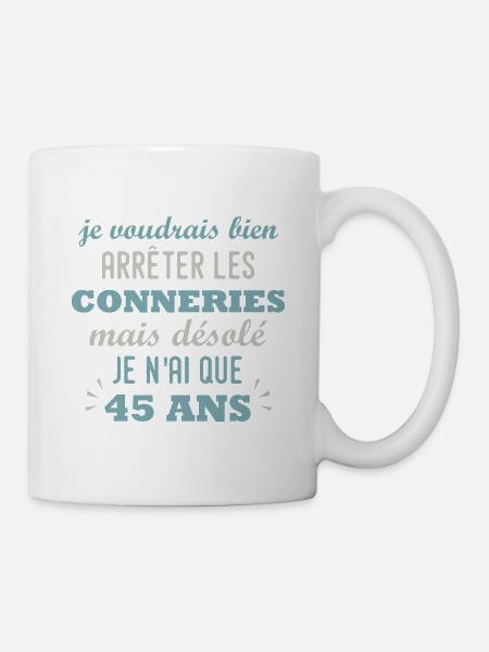 anniversaire 45 ans cadeau humour 45 ans homme - Mug blanc - blanc