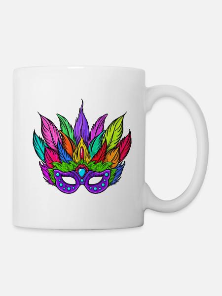 Carnaval carnaval masques - Mug blanc - blanc