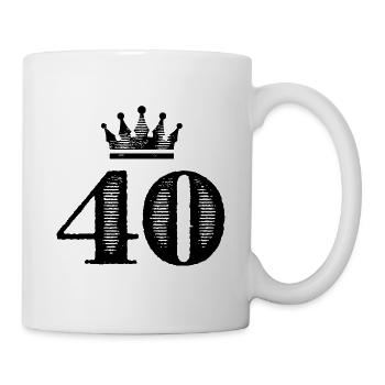40 Zahl Krone - Tasse - Weiß - Rechts