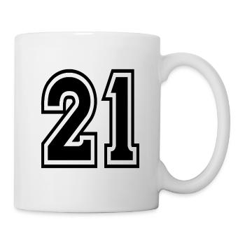 21 numéro de maillot de sport, 21 numéro de dos - Mug blanc - blanc - Droite
