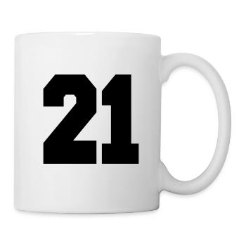 21 numéro de maillot de sport, 21 numéro de dos - Mug blanc - blanc - Droite
