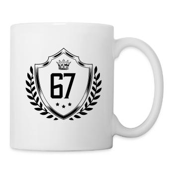 67 Zahl Kranz - Tasse - Weiß - Rechts