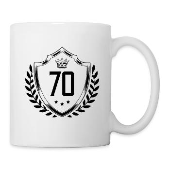 70 Zahl Kranz - Tasse - Weiß - Rechts