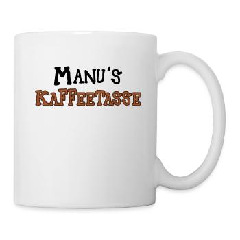 Manuelas Manuel's Manu's Kaffeetasse - Tasse - Weiß - Rechts