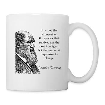 Zitieren Darwin Biologie Evolutionstheorie - Tasse - Weiß - Rechts
