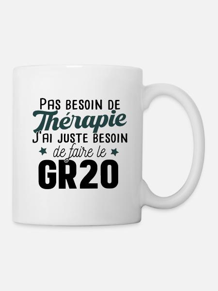 GR20 Corse Randonnée Sport Marathon Cadeau T-shirt - Mug blanc - blanc