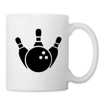 Kegeln Kegel Icon - Tasse - Weiß - Rechts