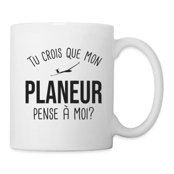 Mon Planeur pense à moi Humour pilote voler avion - Mug blanc - blanc - Droite