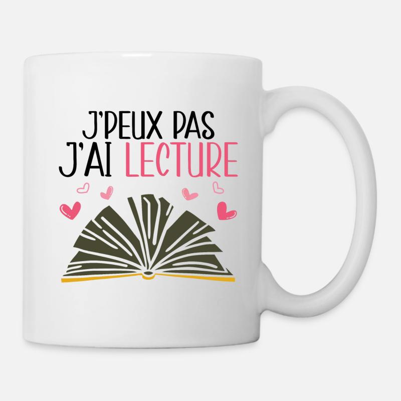 Je Peux Pas J'Ai Lecture - Mug blanc - blanc