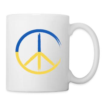 Ukraine Signe de paix Soutien à la guerre de paix Kiev - Mug blanc - blanc - Droite