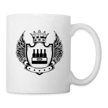 Bierflasche Kiste - Tasse - Weiß - Rechts