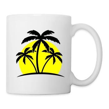 palmiers de plage - Mug blanc - blanc - Droite