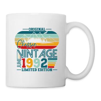 Original Juni Jahrgang 1992 30. Geburtstag Herren - Tasse - Weiß - Rechts