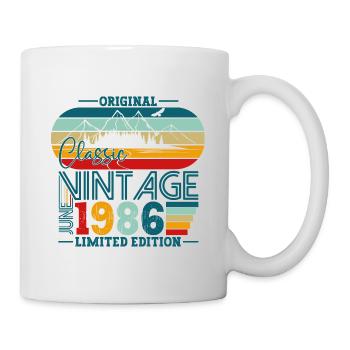 Original Juni Jahrgang 1986 36. Geburtstag Herren - Tasse - Weiß - Rechts