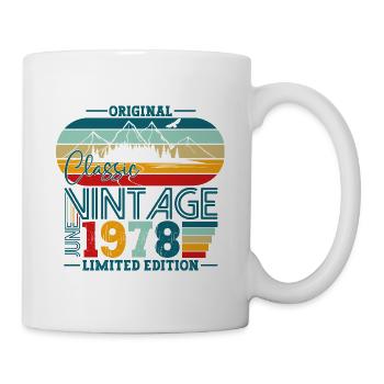 Original Juni Jahrgang 1978 44. Geburtstag Herren - Tasse - Weiß - Rechts