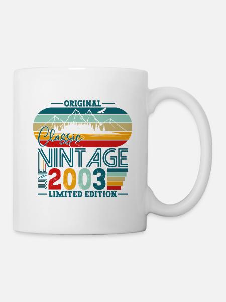 Original Juni Jahrgang 2003 19. Geburtstag Herren - Tasse - Weiß