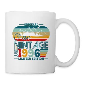Original Juni Jahrgang 1996 26. Geburtstag Herren - Tasse - Weiß - Rechts