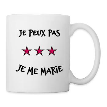JE PEUX PAS. JE ME MARIE. JUST MARRIED. ETOILE - Mug blanc - blanc - Droite