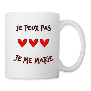 JE PEUX PAS. JE ME MARIE. JUST MARRIED - Mug blanc - blanc - Droite