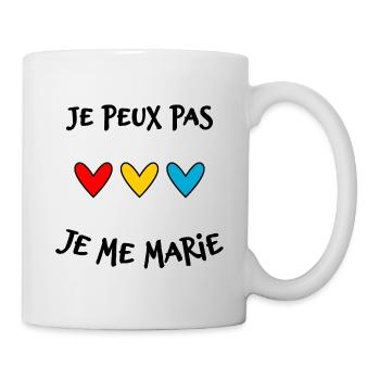 JE PEUX PAS. JE ME MARIE. JUST MARRIED - Mug blanc - blanc - Droite