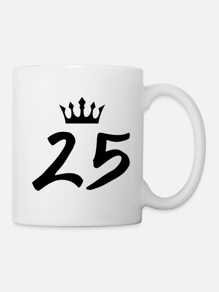 25 Zahl Krone - Tasse - Weiß