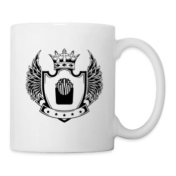 Pommes fast food wappen - Tasse - Weiß - Rechts