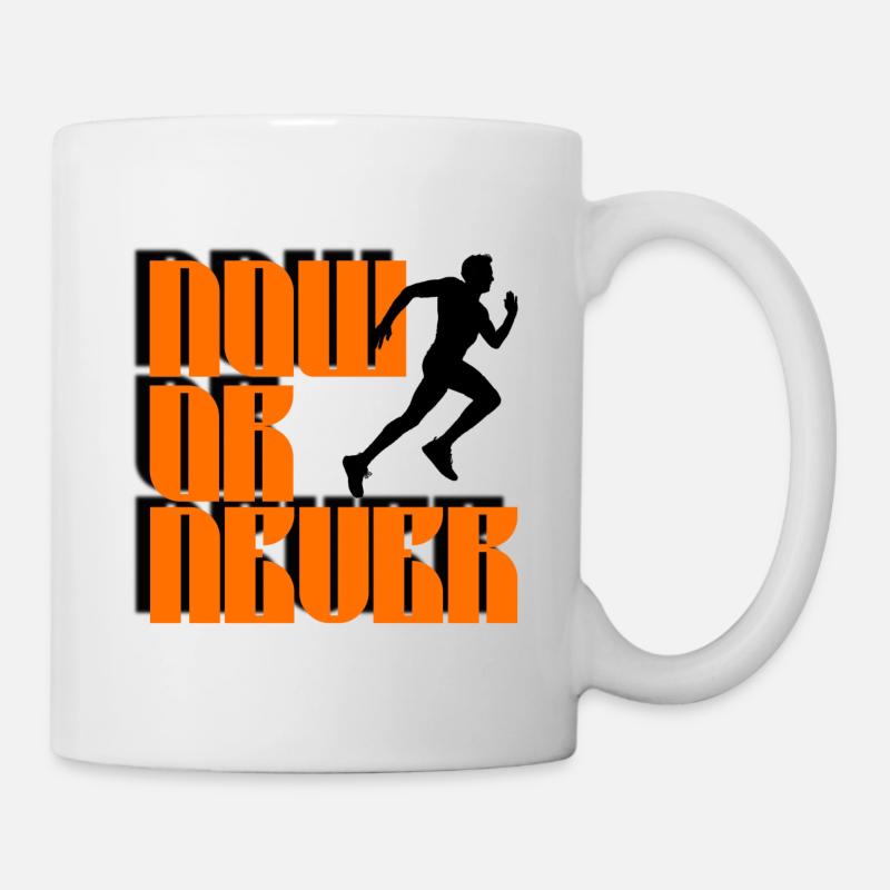 Jetzt oder nie Sport Running Runner Orange - Tasse - Weiß