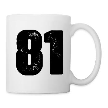 81 Zahl Trikot - Tasse - Weiß - Rechts