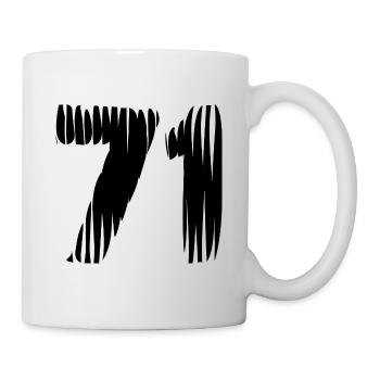 71 Zahl Trikot - Tasse - Weiß - Rechts
