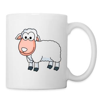 Schaf Comic Tier - Tasse - Weiß - Rechts
