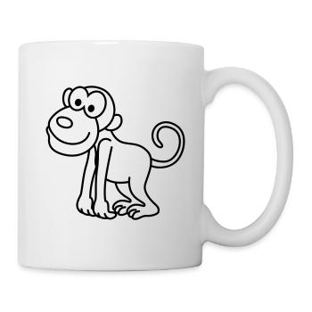 Affe Comic Tier - Tasse - Weiß - Rechts