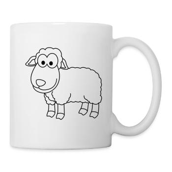 Schaf Comic Tier - Tasse - Weiß - Rechts