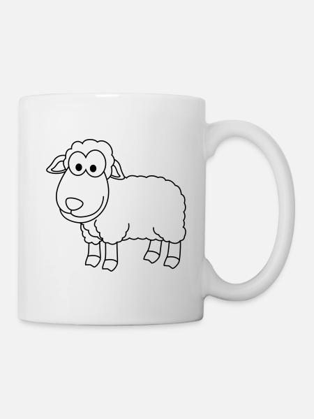 Schaf Comic Tier - Tasse - Weiß